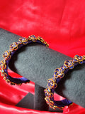Thread Bangles with Dark Blue Beads